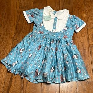 Le Petit Elle Sophie Dress blue Hello Kitty print